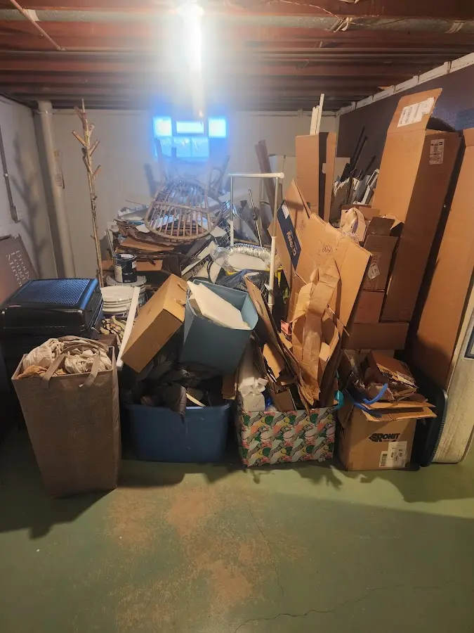 Roll-off dumpster container at job site for 4 Yard Dumpster Rental in Oak Park